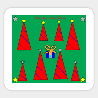 Christmas trees with gift Sticker